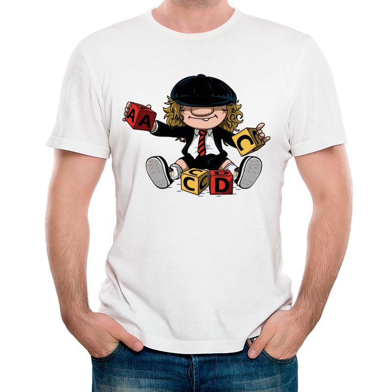 Camiseta Rock Young Angus ABCD 100 Algodao Roquenrou Estampado na Veia