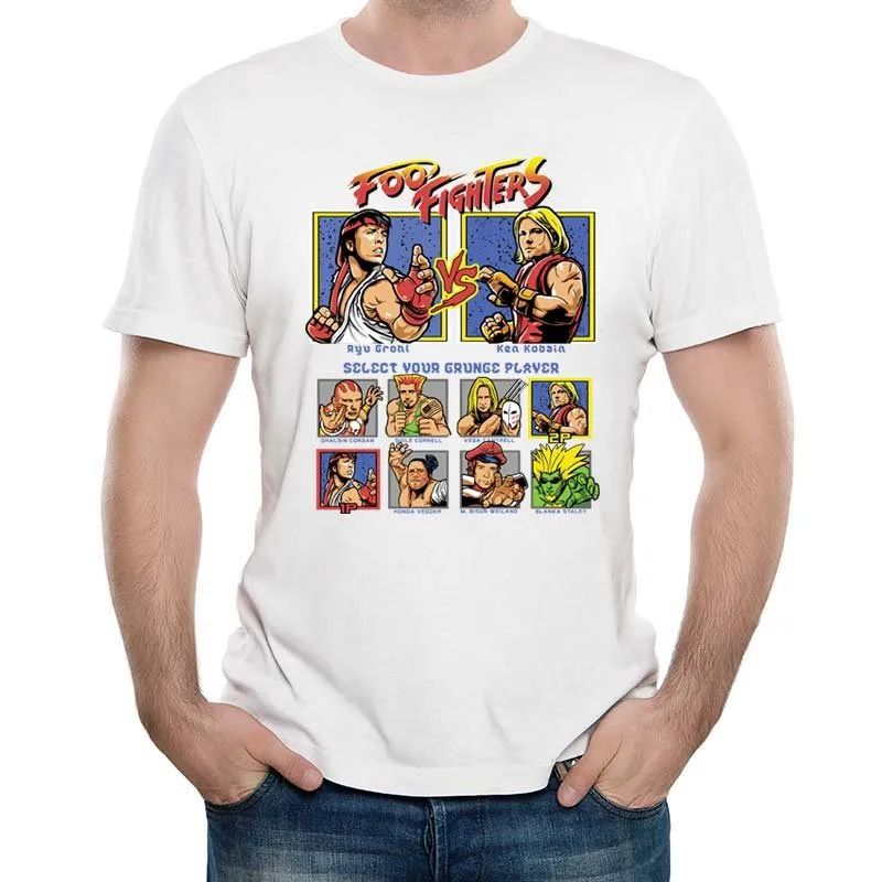 Camiseta rock Foo Fighters Street Fighter tamanho adulto com