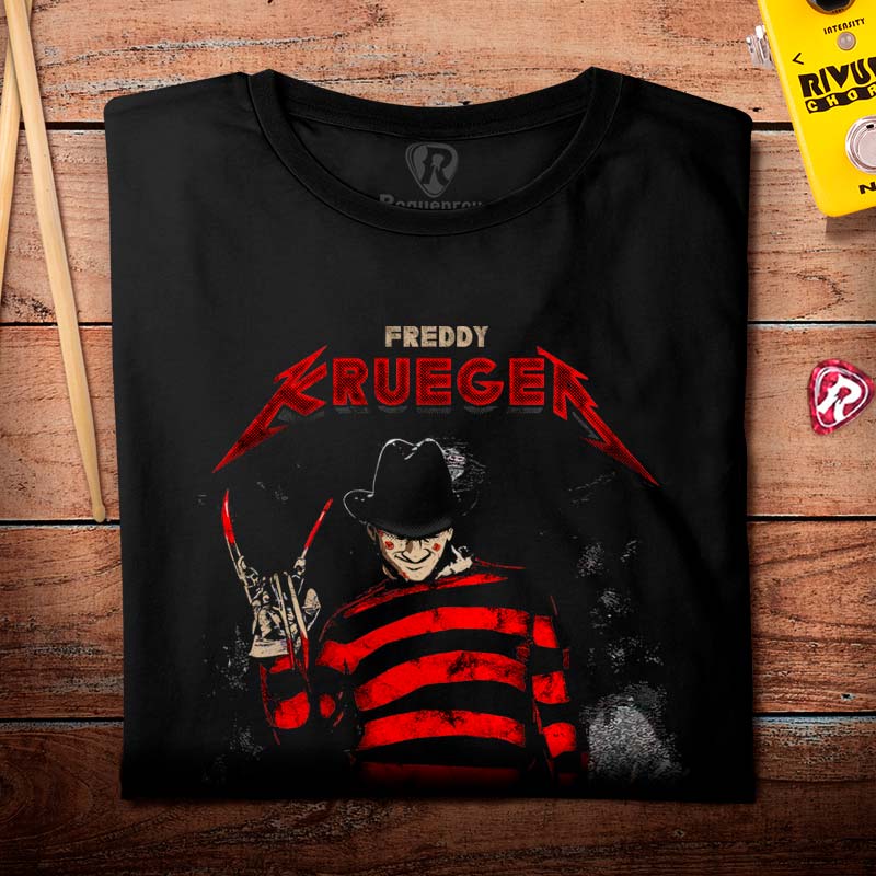Camiseta Freddy Krueger Metaleiro | 100% Algodão - Roquenrou