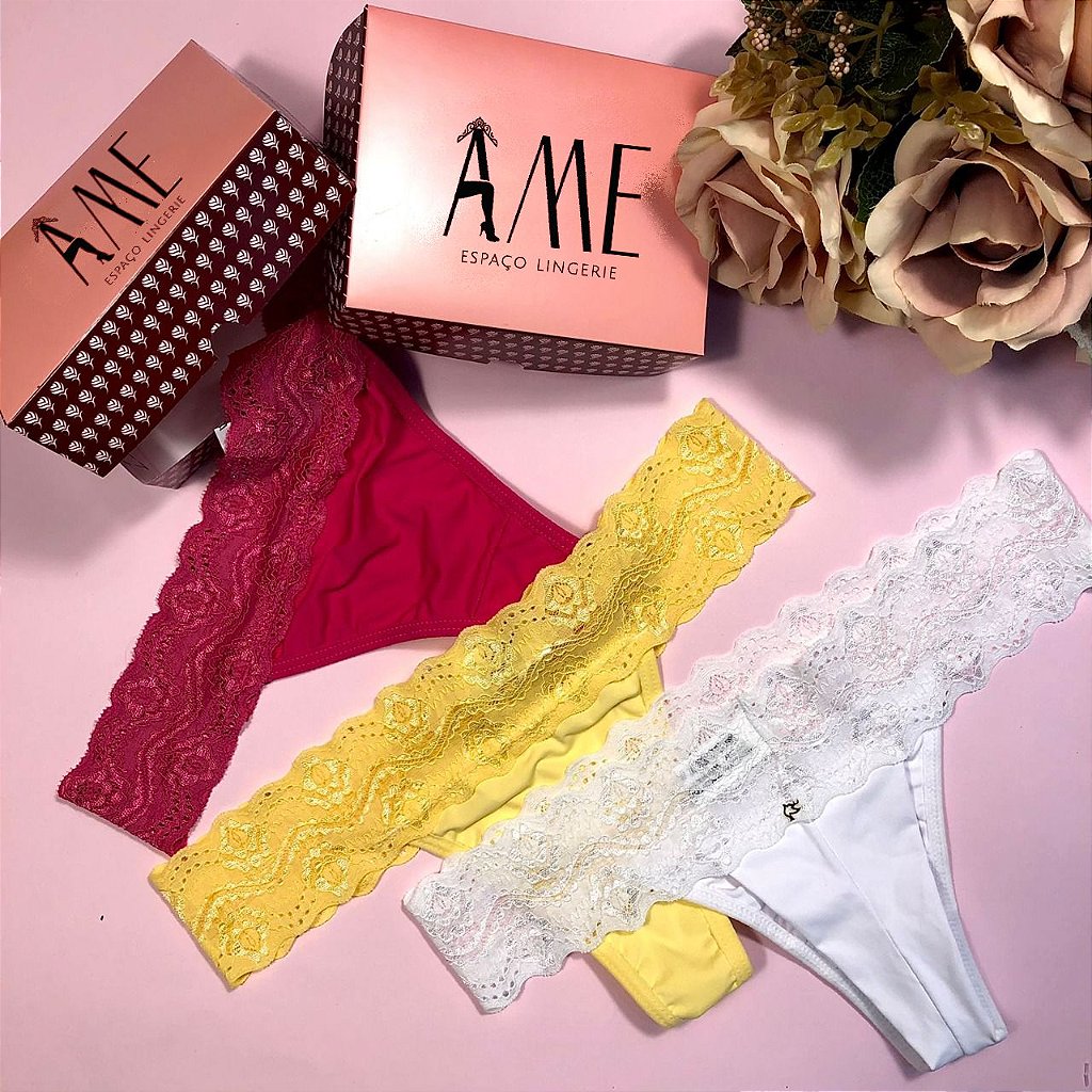 KIT COM 3 CALCINHAS FIM DE ANO - DOCE PAIXAO - Âme Espaço Lingerie