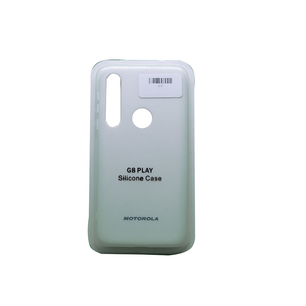 Capa p/ celular Case Moto G8 Play Silicone Branco - MT SERVICE