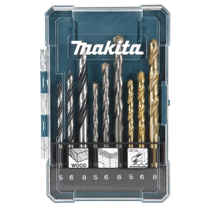 Jogo de Brocas Makita D-71962 - 9 Peças para Madeira, Metal