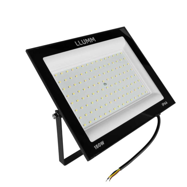 Refletor Led Preto Fit 150W Bivolt Luz Branca 6500k Llumm