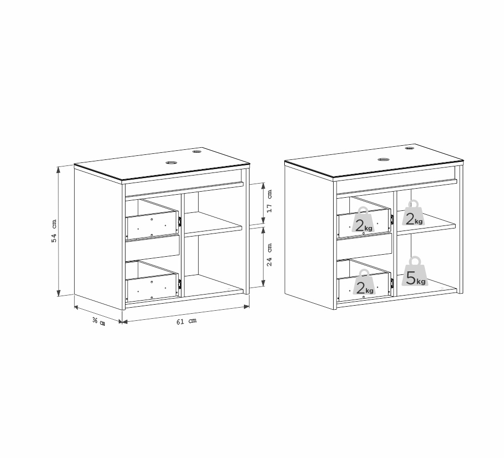 Toucador de Madeira Kyoto 60cm JQB/OFW – Cozimax - Tocco - Tudo