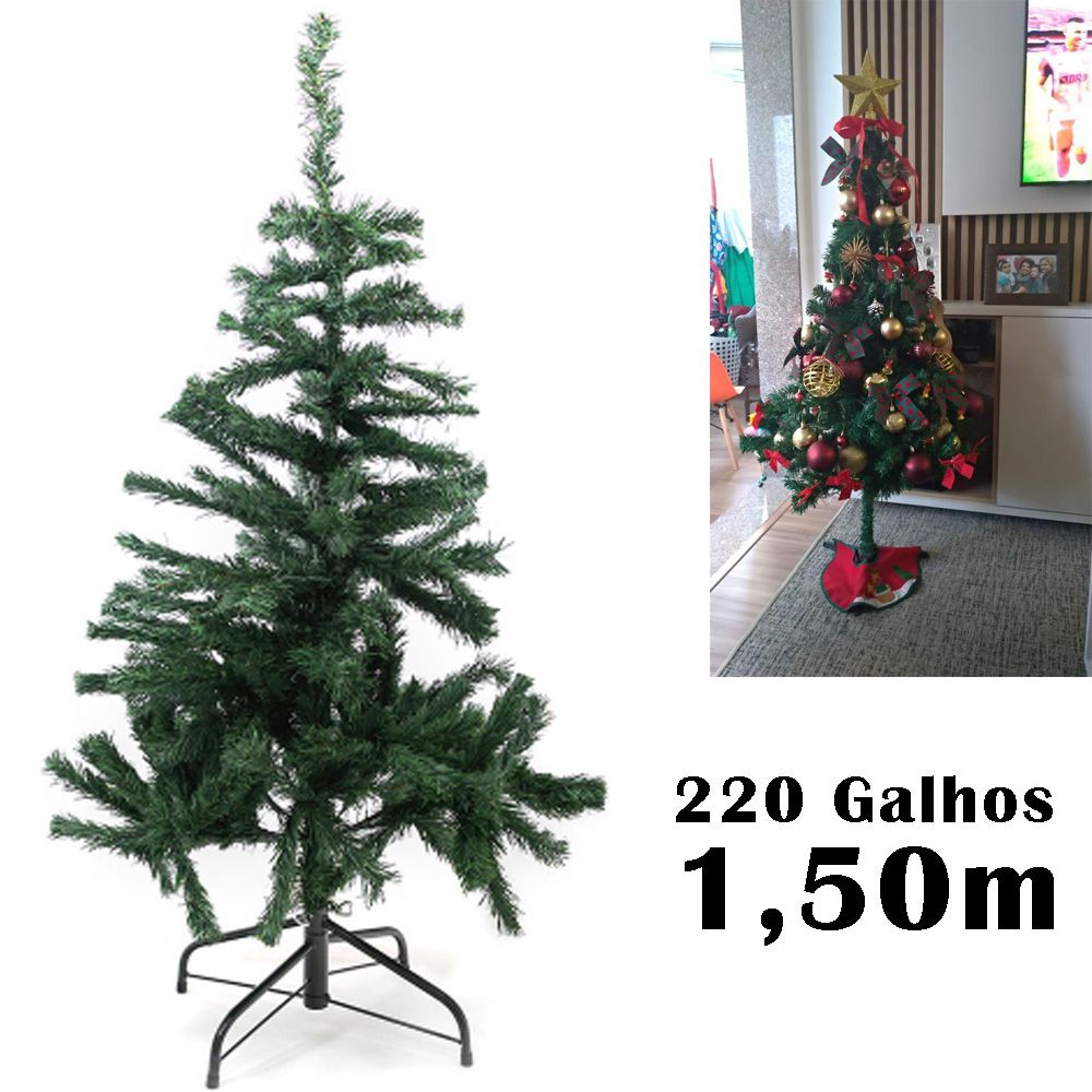 Árvore De Natal Branco 150 Cm Com 220 Galhos Grande