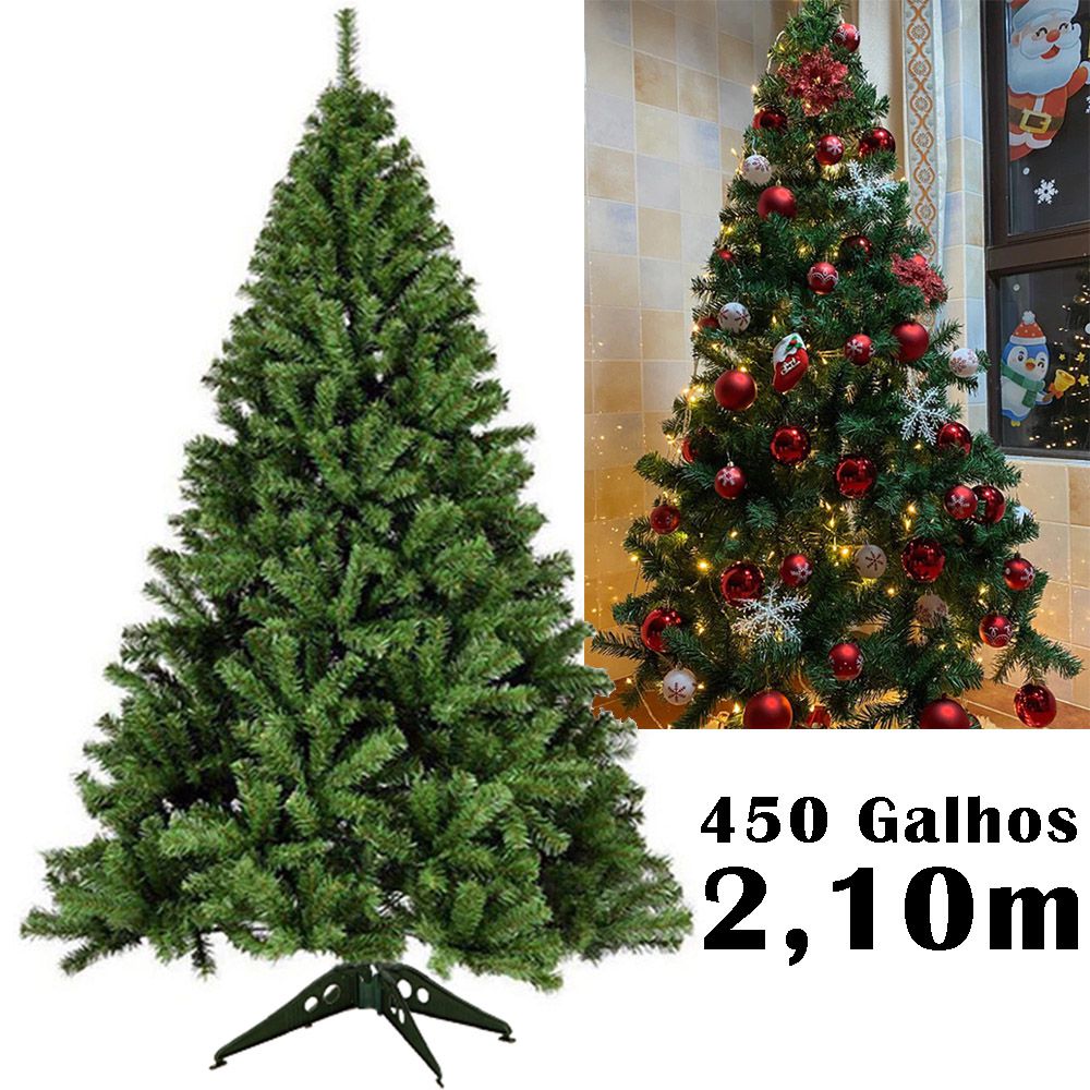 Árvore De Natal Grande 2,10m Pinheiro Tradicional 450 Galhos - Loja Nodeck  | Grandes Ofertas