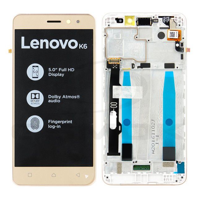 FRONTAL LENOVO K6 DOURADO COM ARO NACIONAL - JF DISTRIBUIDORA