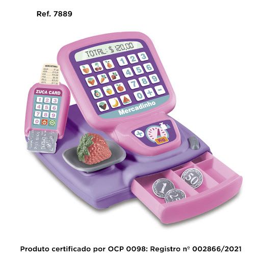 Brinquedo Caixa Registradora Maquina Cartão Gavetinha 15pç - Click Compras  Na Internet®