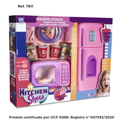 Brinquedo Cozinha Infantil Menina Geladeira Microondas 15pç - Click Compras  Na Internet®