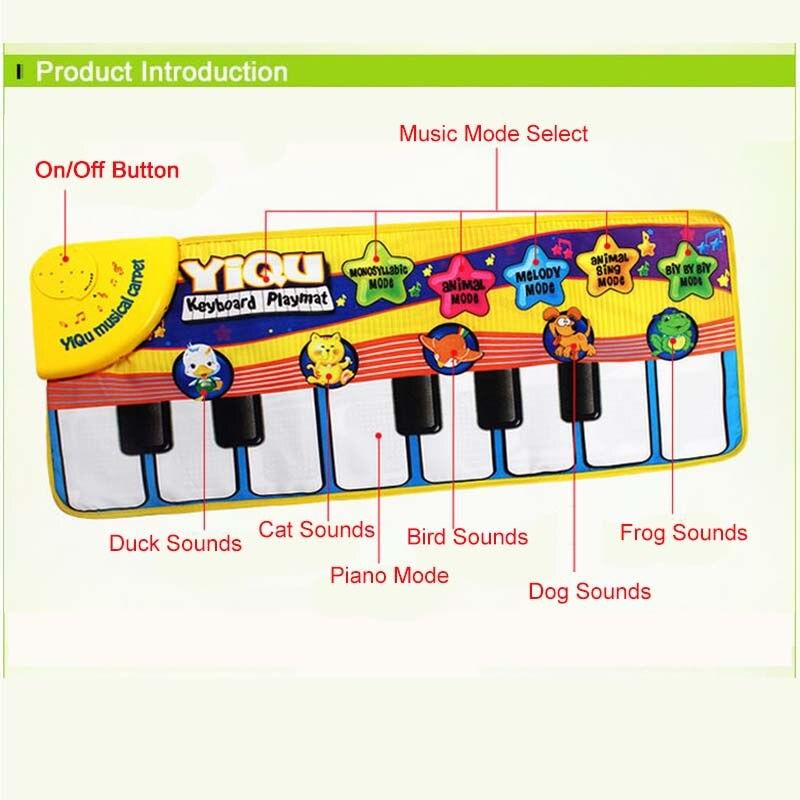 Teclado Musical Infantil com Bateria, Luzes e Som de Animais