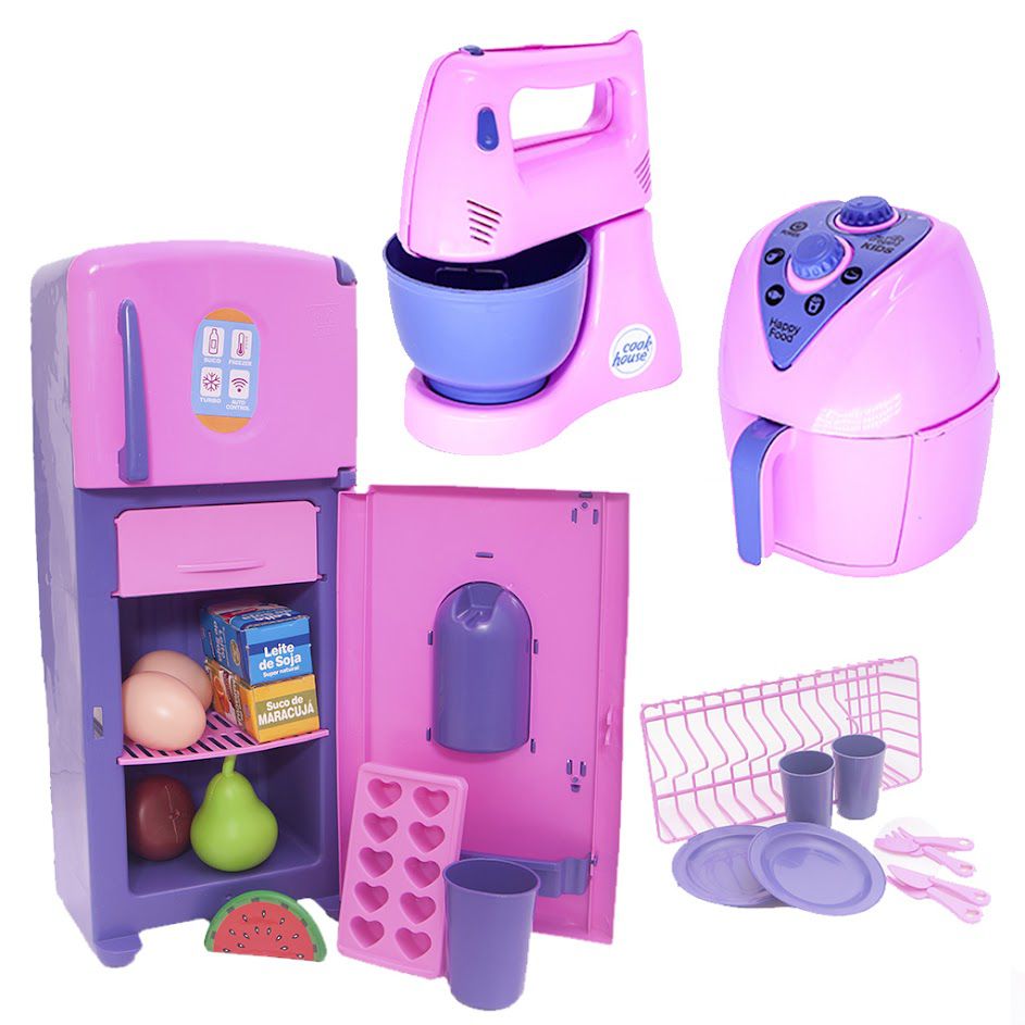 Eletro Cozinha Infantil Panela Comida Brinquedo Menino 16pç em
