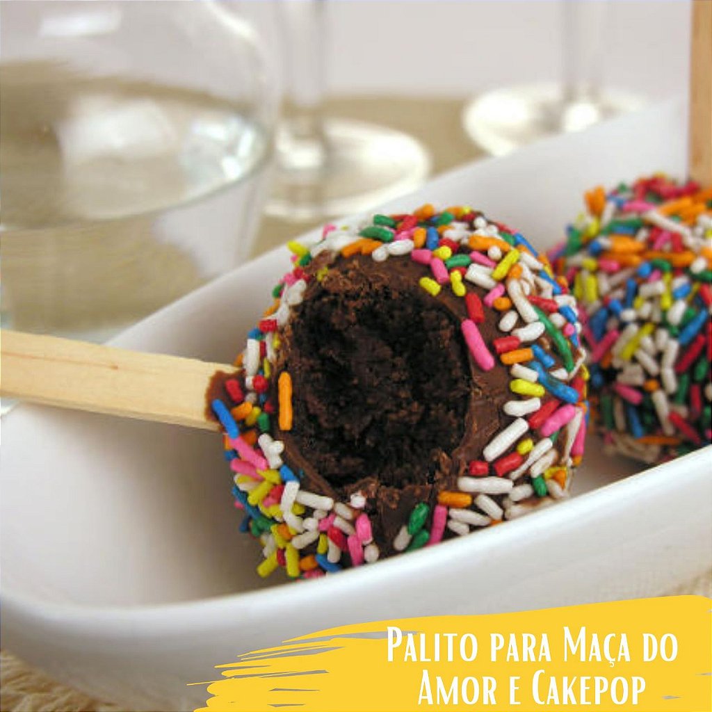 Palito para Maçã do Amor e CakePop (Pacote com 50 un.) - ADT Tabuleiros