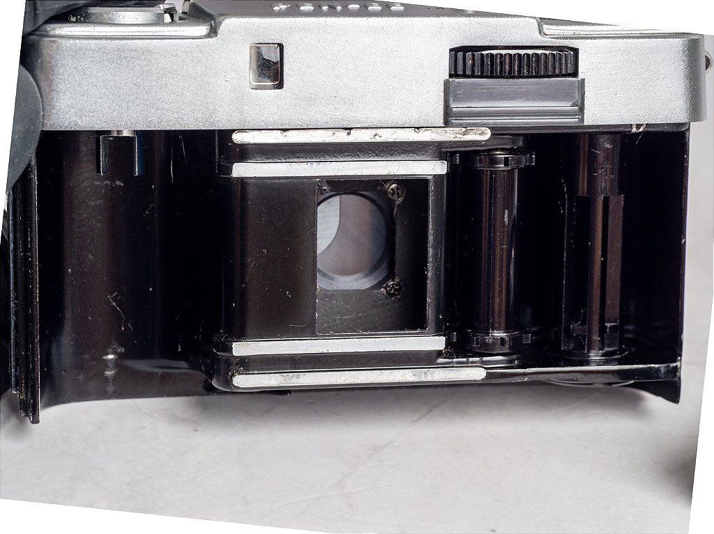 本革　白X黒　OLYMPUS PEN EES EE-S フィルムカメラ　美品 Câmera 35mm - Olympus Pen EE S (9/10) + Alça de Punho e Pescoço +