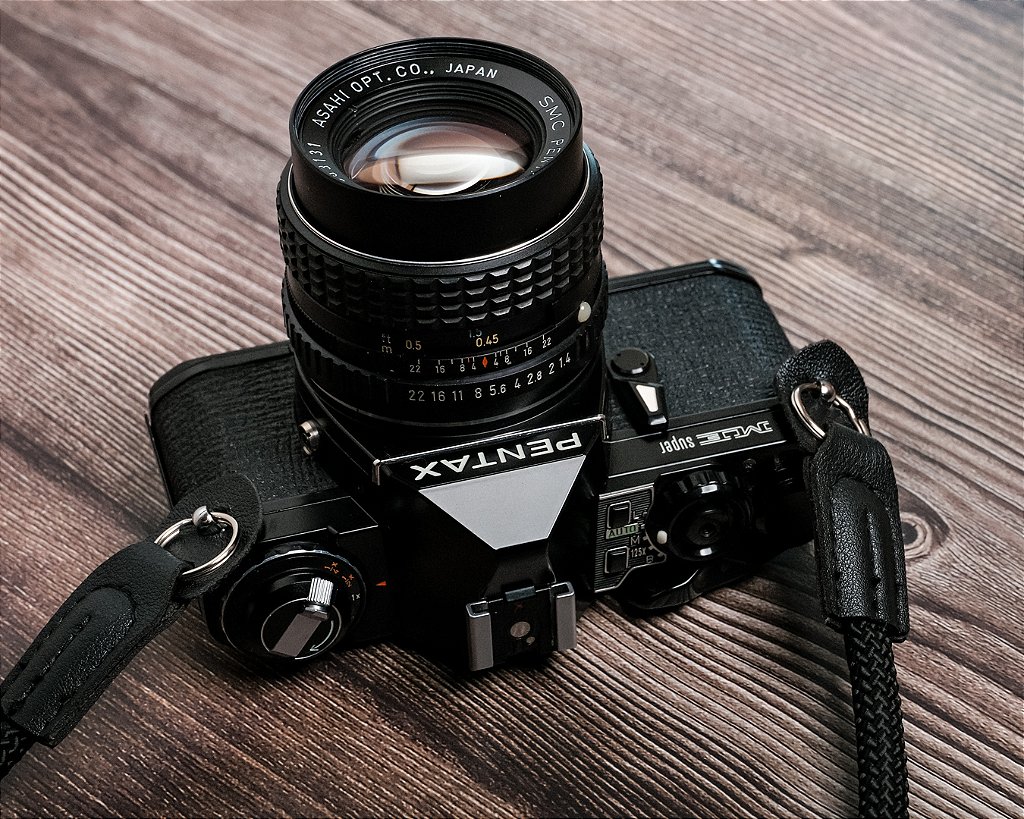 Câmera 35mm - Pentax ME Super (9.8/10) + Lente 50mm f/1.4 + Alça