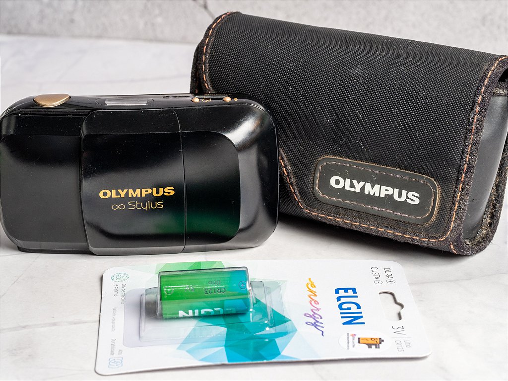 Câmera 35mm - Olympus Stylus - MJU (9.2/10) + Case + Bateria