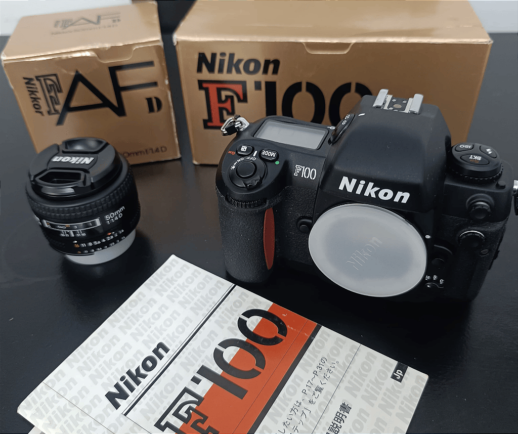 フィルムカメラ Nikon F100 SLR Camera Câmera 35mm - Nikon F100 + Lente 50mm f/1.4 AF - 10/10 - Foto com