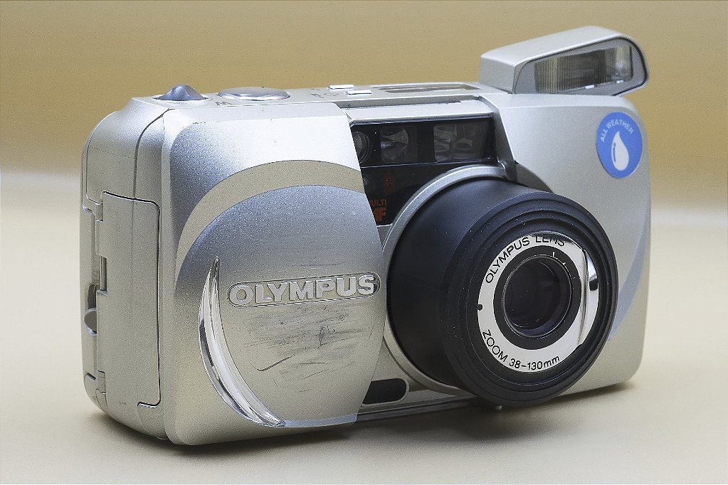 Câmera 35mm - Olympus Stylus MJU 130 + Bateria + Filme - Foto com