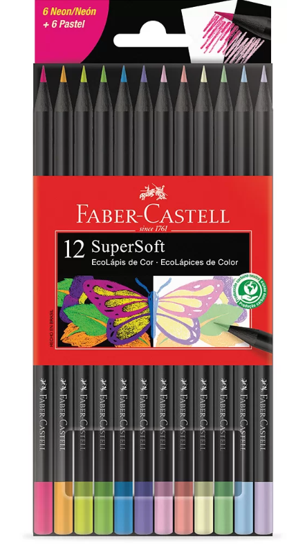 Lápis de Cor 15 Cores SuperSoft, Cores Neutras, Faber-Castell - CX 1 UN -  Loja Faber-Castell Oficial - Entrega para Todo Brasil.