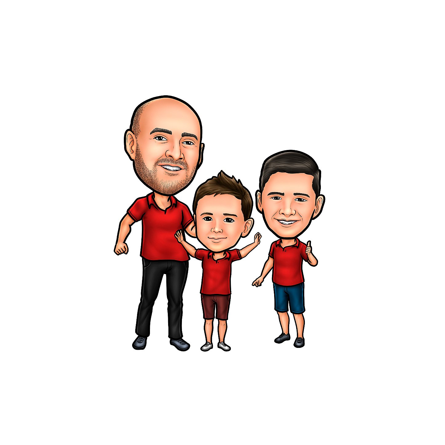 caricatura-familia-pai-filhos