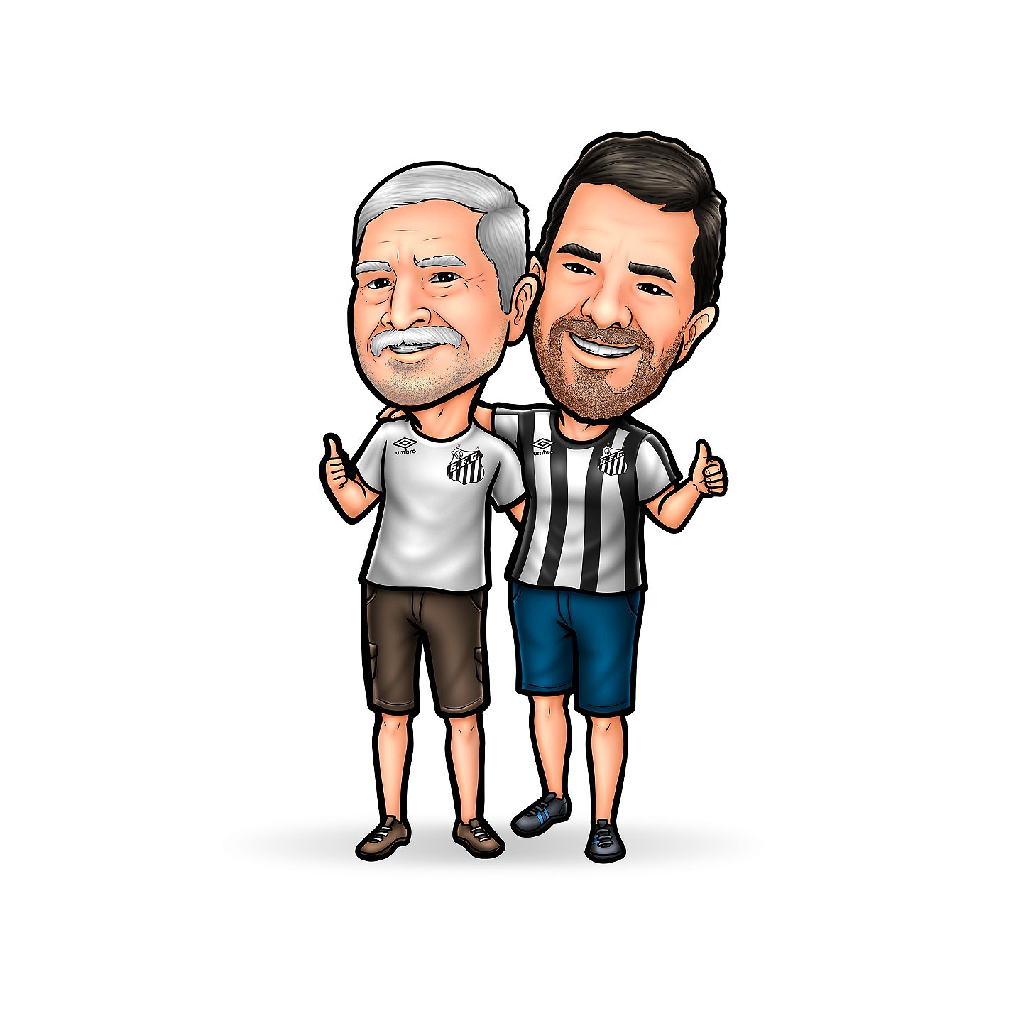caricatura-pai-filho-futebol