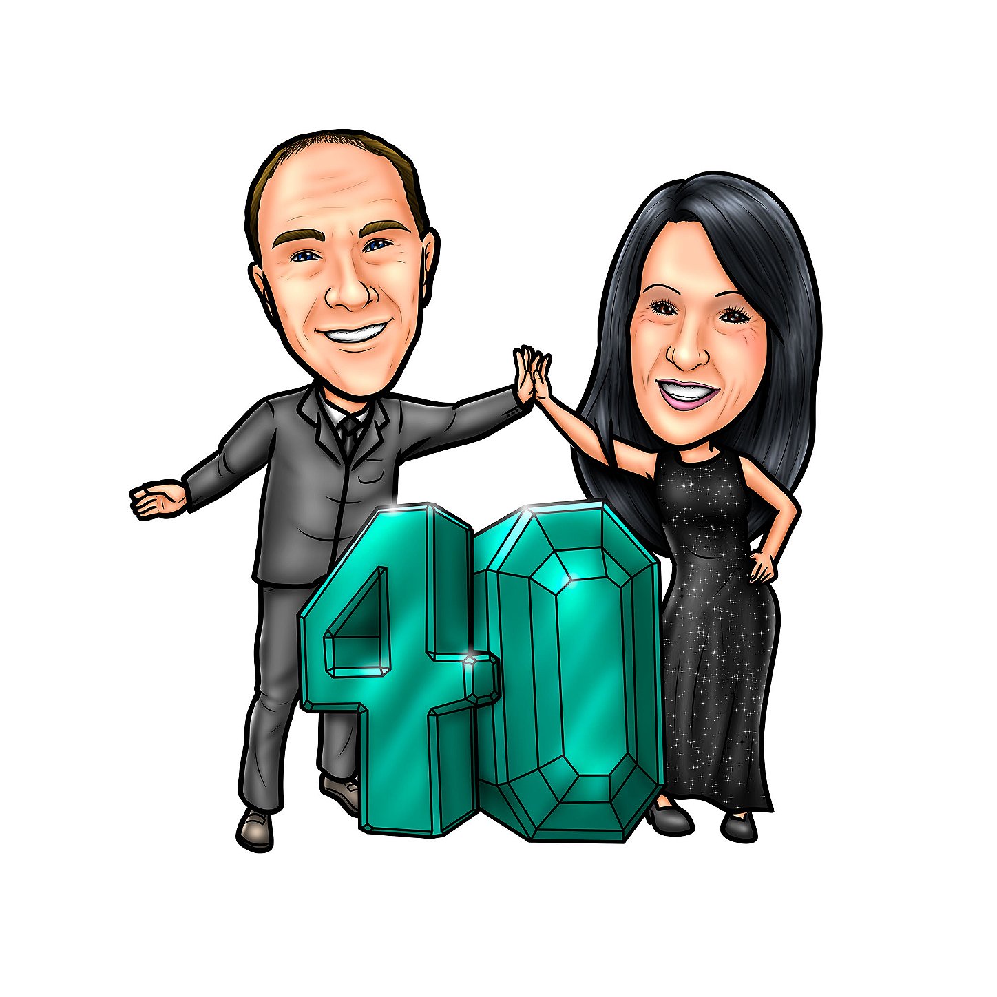 caricatura-casal-bodas-de-casamento