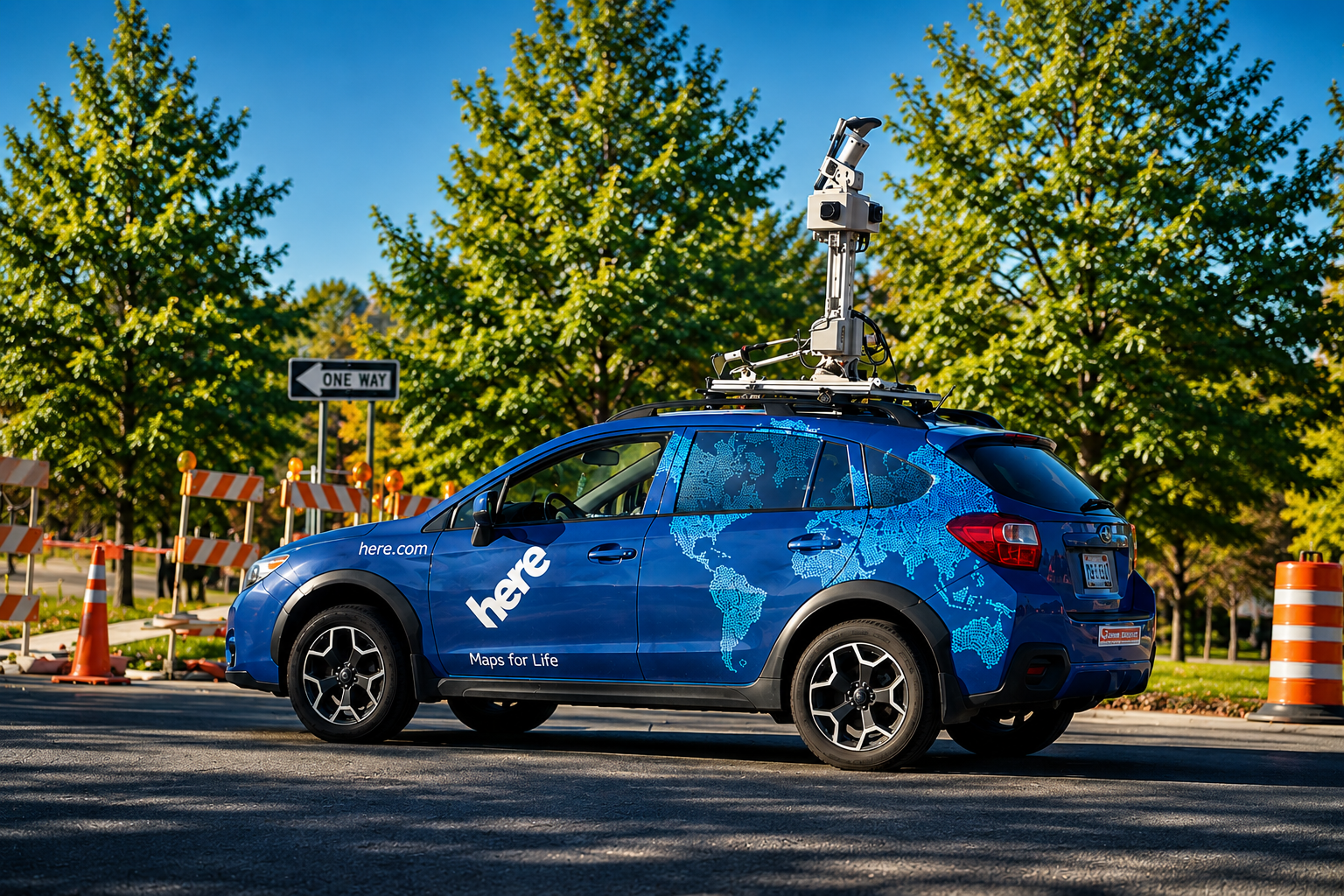 carro de mapeamento com câmeras 360°, scanners LiDAR com IA