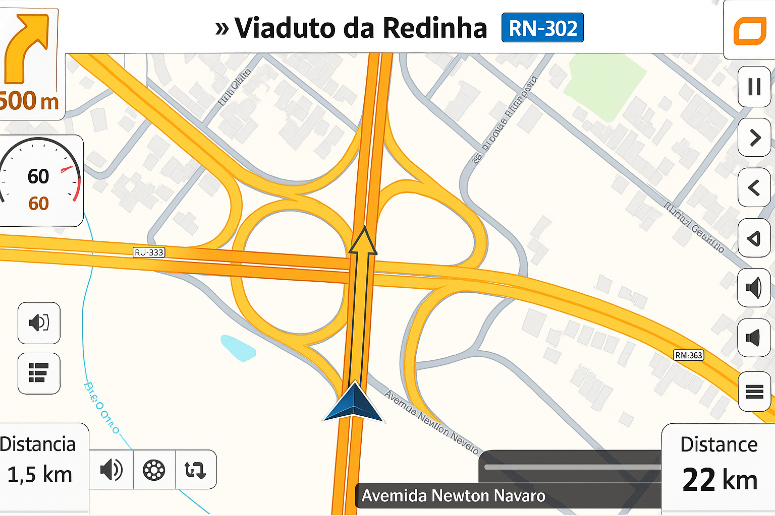 Exemplo de mapa atualizado com viaduto novo