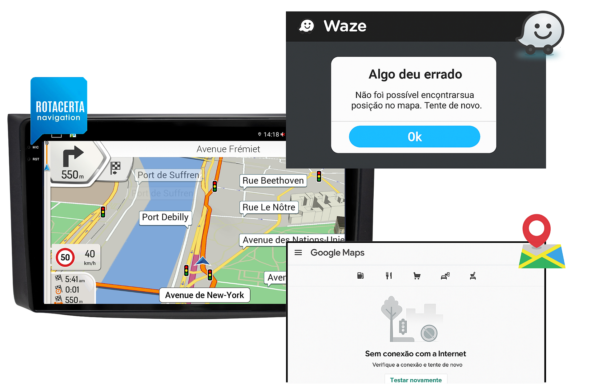 Comparativo entre Google Maps, Waze e iGO sem conexão Wi-Fi