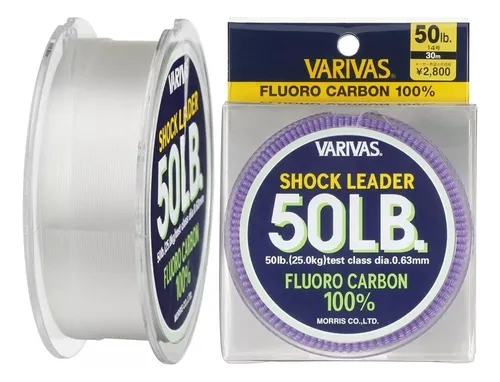 Linha Varivas Shock Leader Fluorocarbon 50lb 30m - Piovezan Pesca