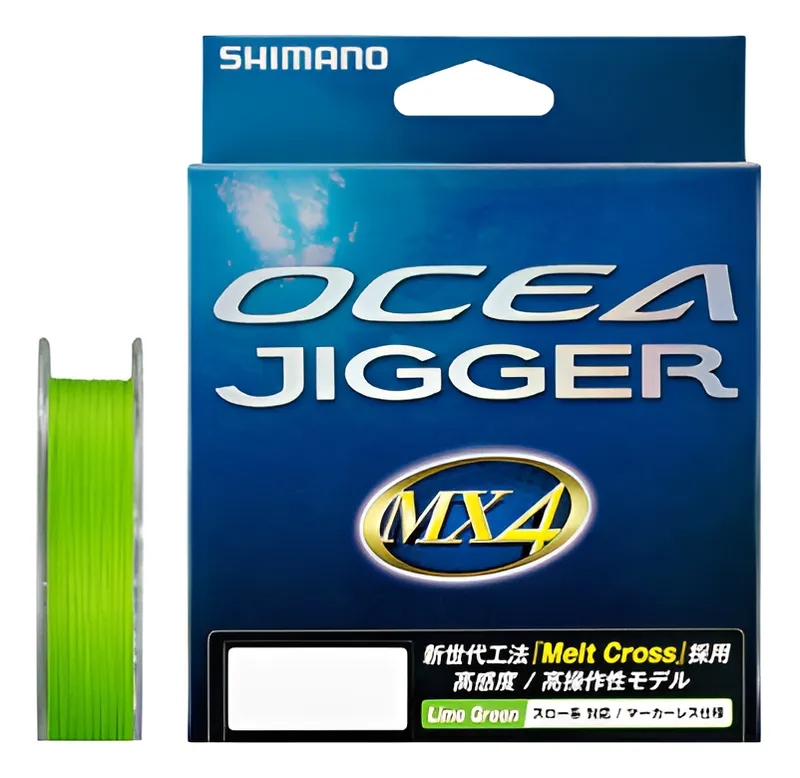Linha Shimano Ocea Jigger MX4 300M Verde Limão - Piovezan Pesca