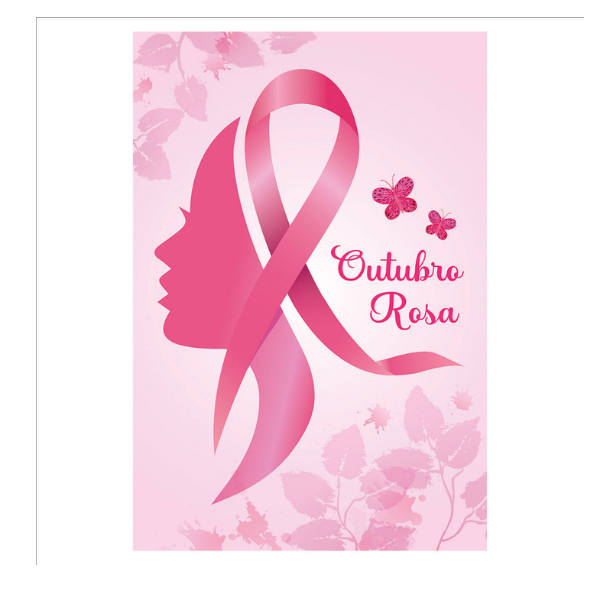 Painel Decorativo Vertical Outubro rosa Nave Dando vida aos