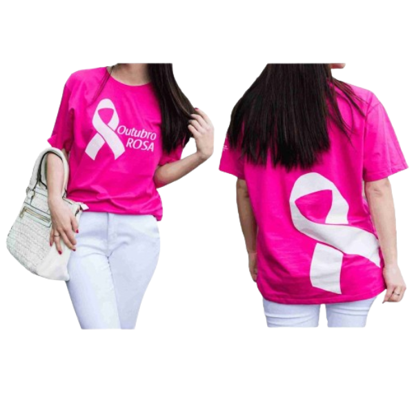 Camiseta/blusa Outubro rosa Simbolo Nave Dando vida aos seus