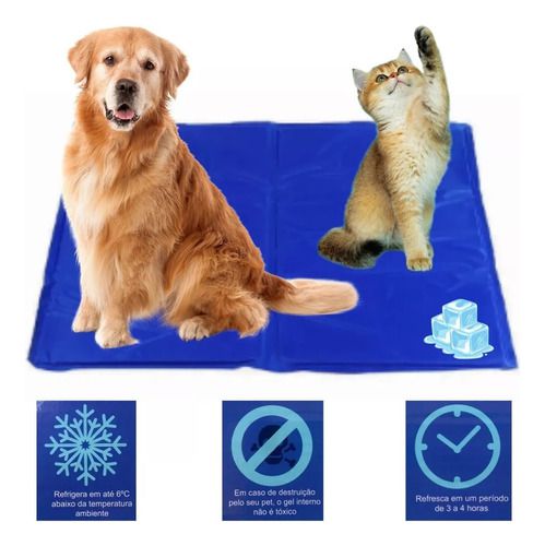 Tapete Gelado Para Pet Cachorro Gato Grande 50x65 Durável - Oca Variedades