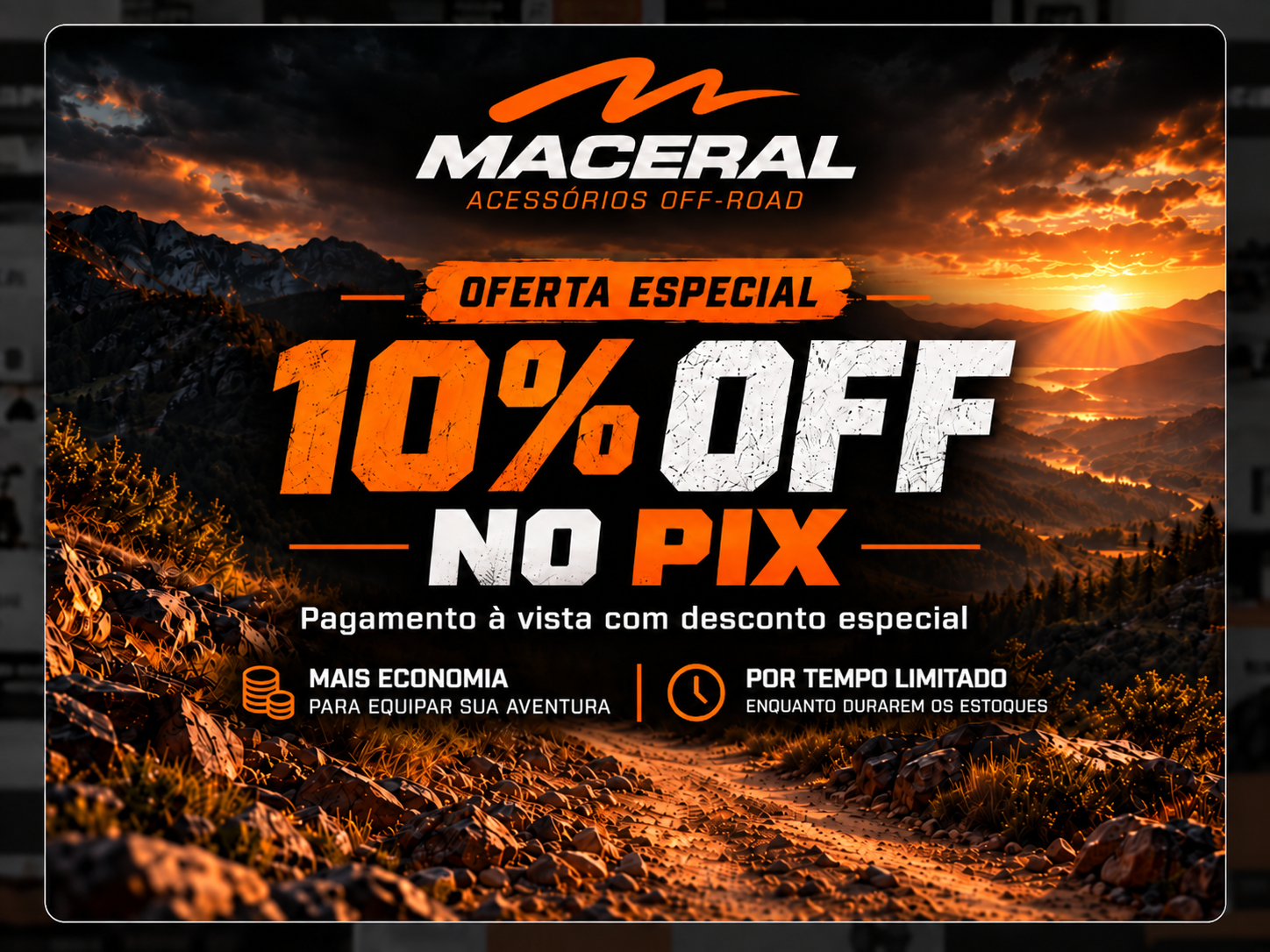 10% de desconto no PIX - Maceral Acessórios Off-Road