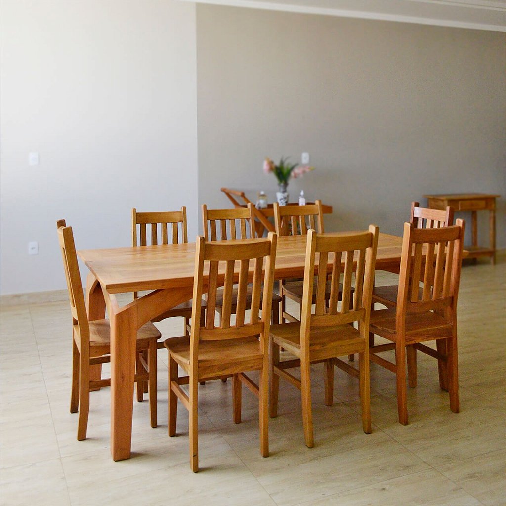 Sala de Jantar Mesa Versatille Quadrada Com 8 Cadeiras Dilly Giratórias