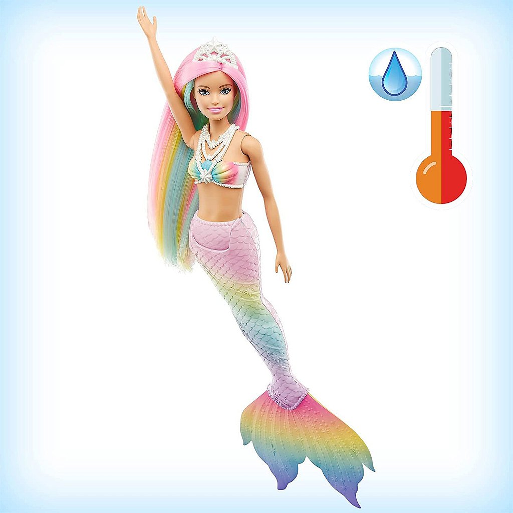 Barbie Sereia Muda de Cor na Água Original - Mattel GTF89 - Fabrica da  Alegria