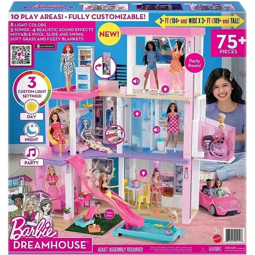 Playset Barbie com Boneca - Casa Mobiliada 360 Graus - Mattel