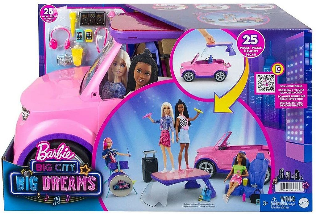 Barbie Big City Dreams Carro E Palco Transform - Mattel Gyj2 - Star Brink  Brinquedos