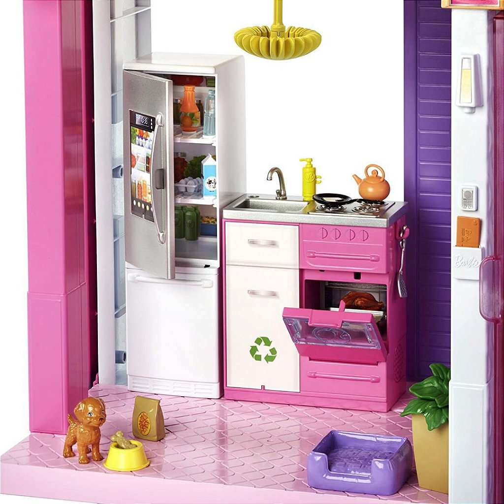 🏷️【Tudo Sobre】→ Barbie Real Casa dos Sonhos Ffy84 - Mattel