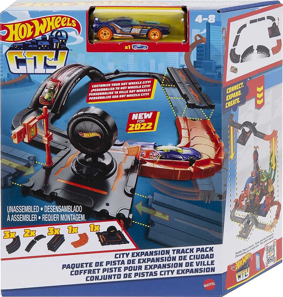 Conjunto e Pista - Hot Wheels City - Super Loja de Pneus - Mattel