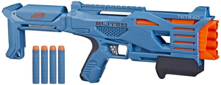 Lançador Dardos Nerf Elite Tetrad Qs-4 Hasbro F5026 Garantia