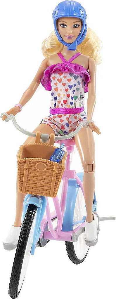 Boneca Barbie Ciclista Passeio de Bicicleta HBY28 - Mattel - Ideal Presentes