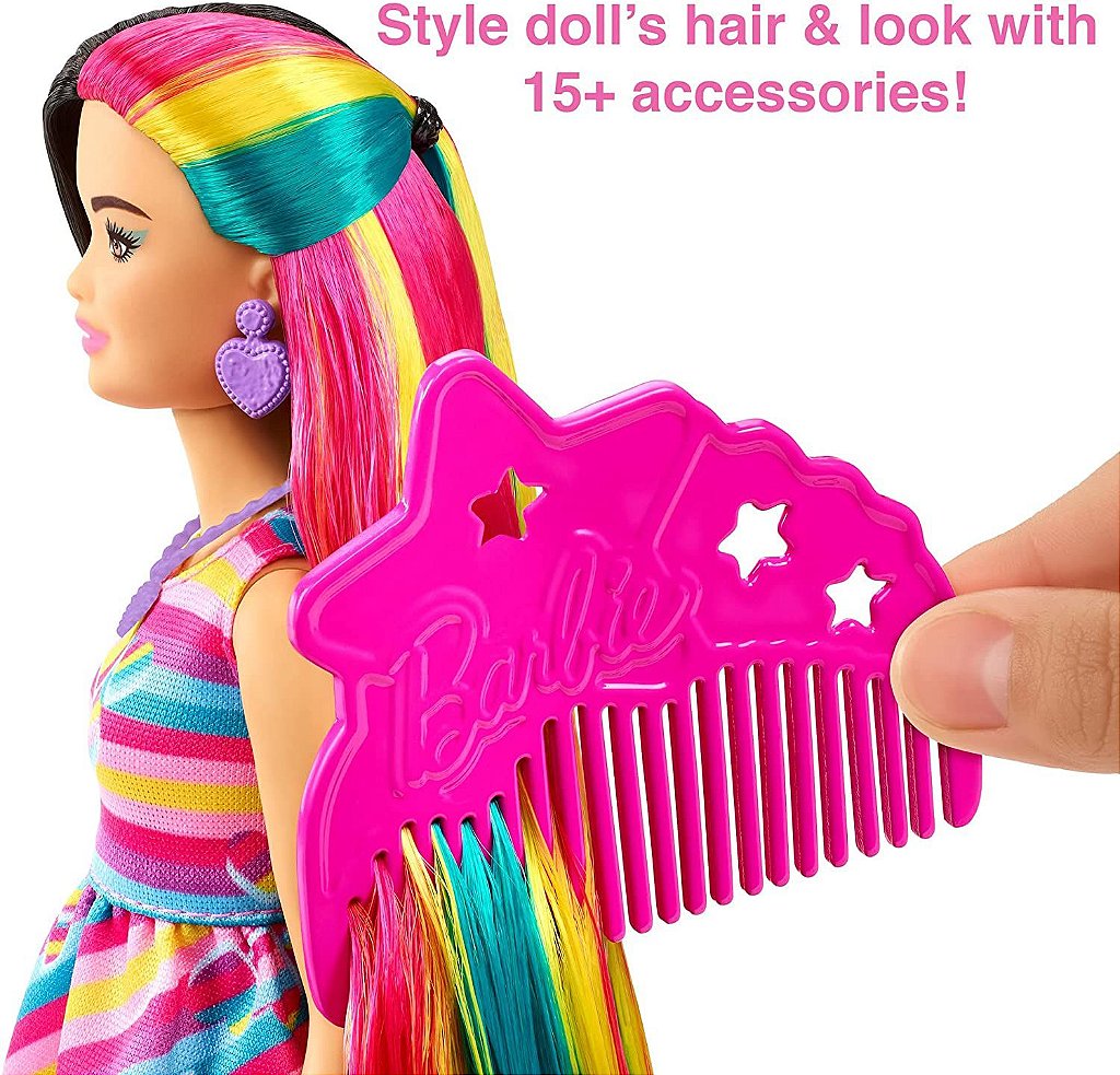 Conjunto Boneca Barbie Totally Hair Salão de Beleza Mattel