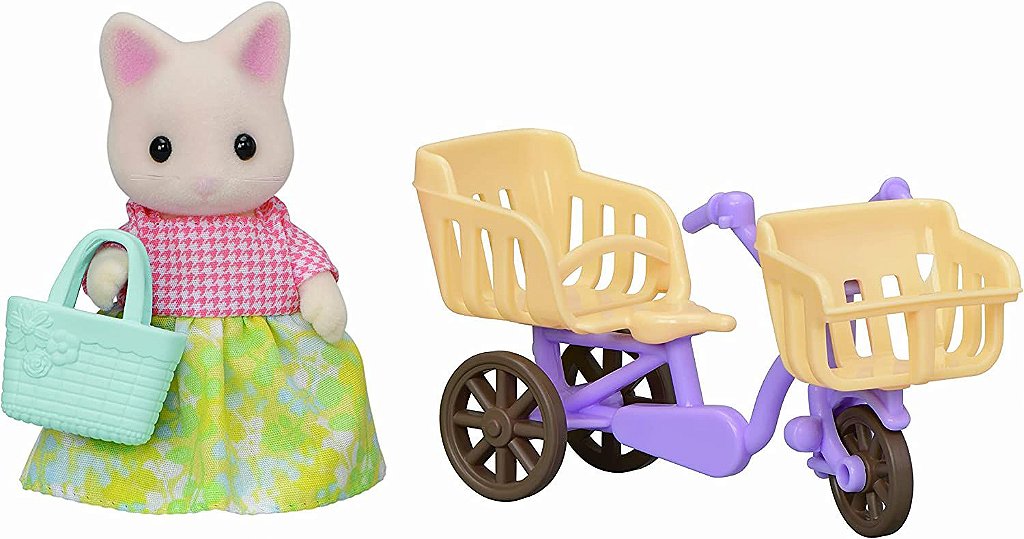 Sylvanian Families Conjunto Passeio de Bicicleta Mamãe Gato Primavera 5680  - Star Brink Brinquedos