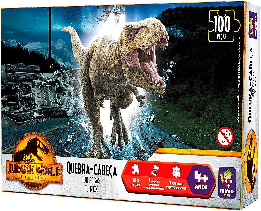 JOGO QUEBRA CABEÇA PROGRESSIVO JURASSIC WORLD 3 EM 1 MIMO TOYS REF: 2052 4  ANOS +