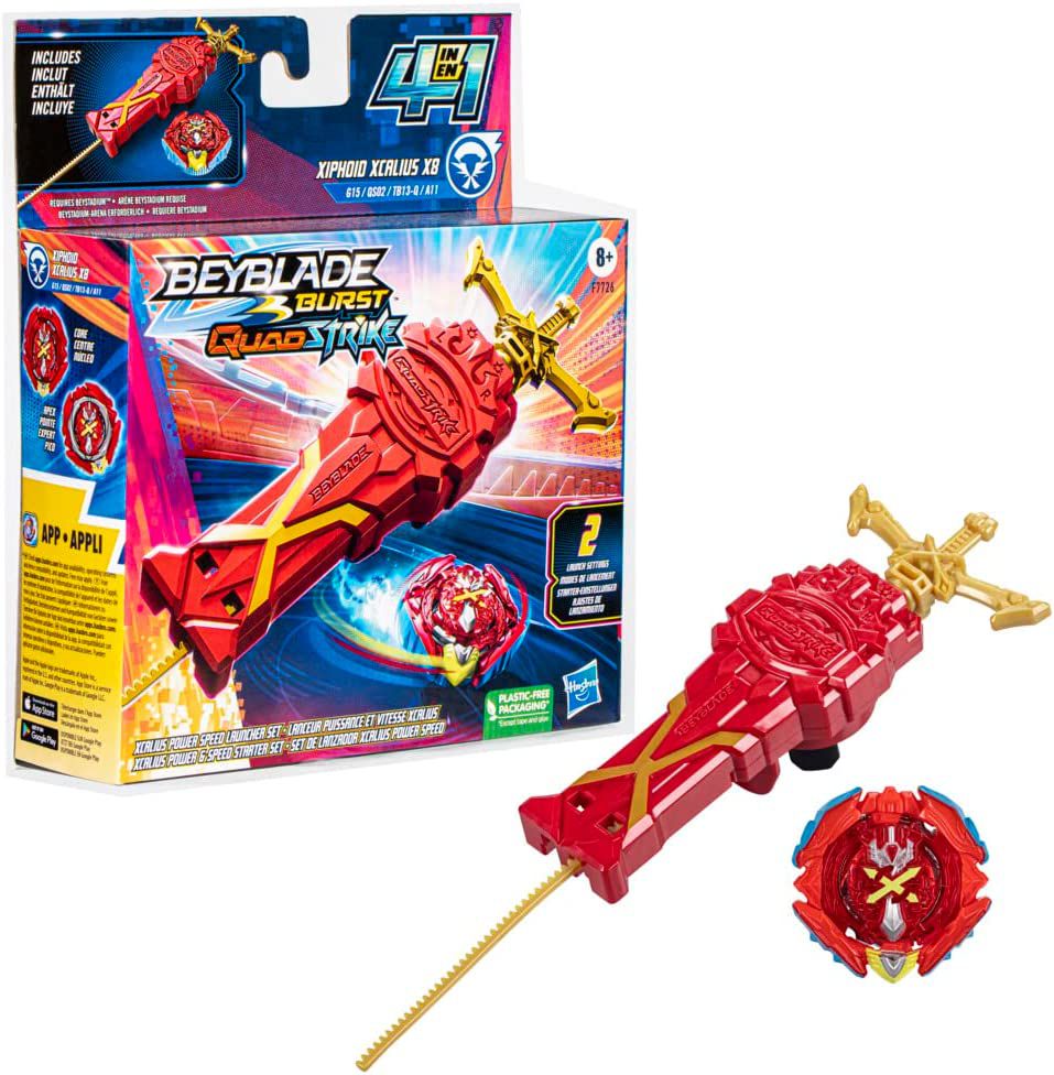 Conjunto Pião E Lançador - Beyblade Burst QuadStrike - Ambush Bazilisk - 4  Em 1 - Hasbro