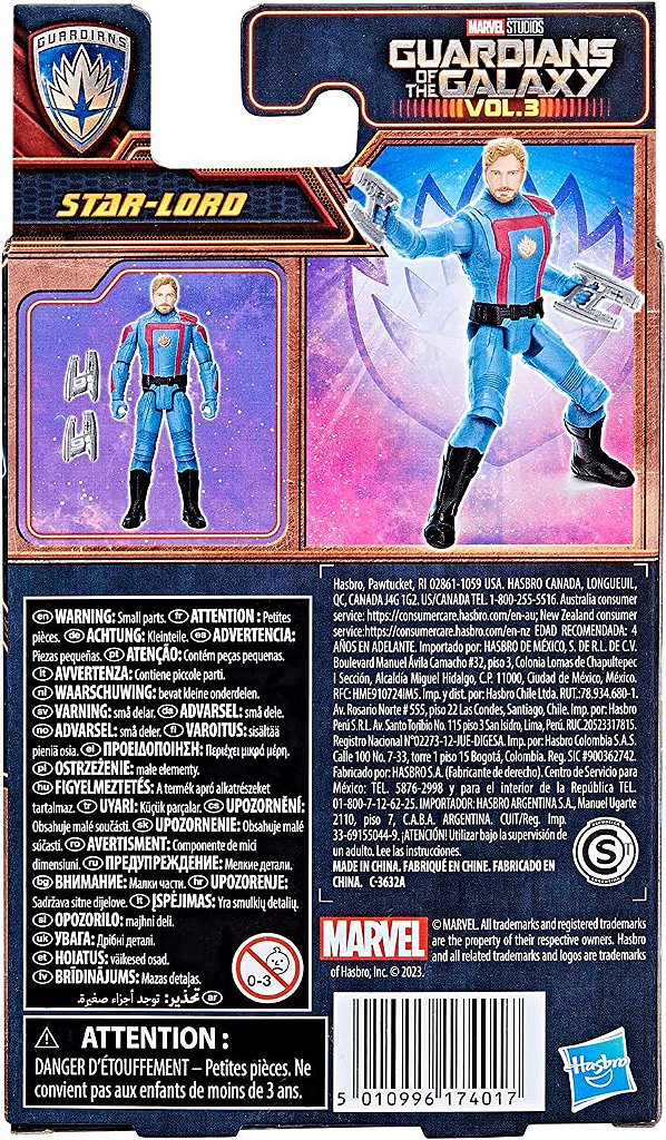 Boneco Marvel Guardiões Da Galáxia Vol 3 Star Lord Hasbro