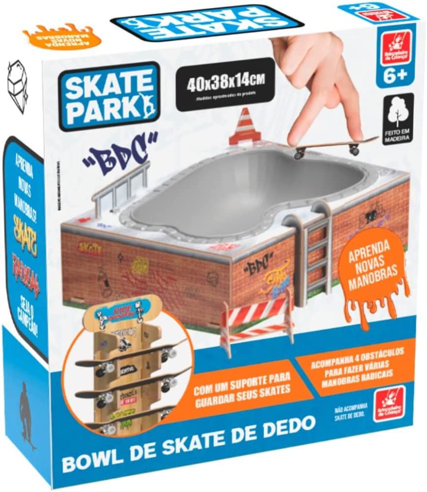 Kit Pista Skate Half Radical com Skatinho + 1 skate de Dedo