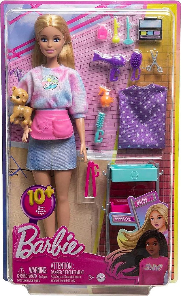 Boneca Barbie Stylist Maquiagem e Cabelo Mattel HNK95 - Star Brink  Brinquedos