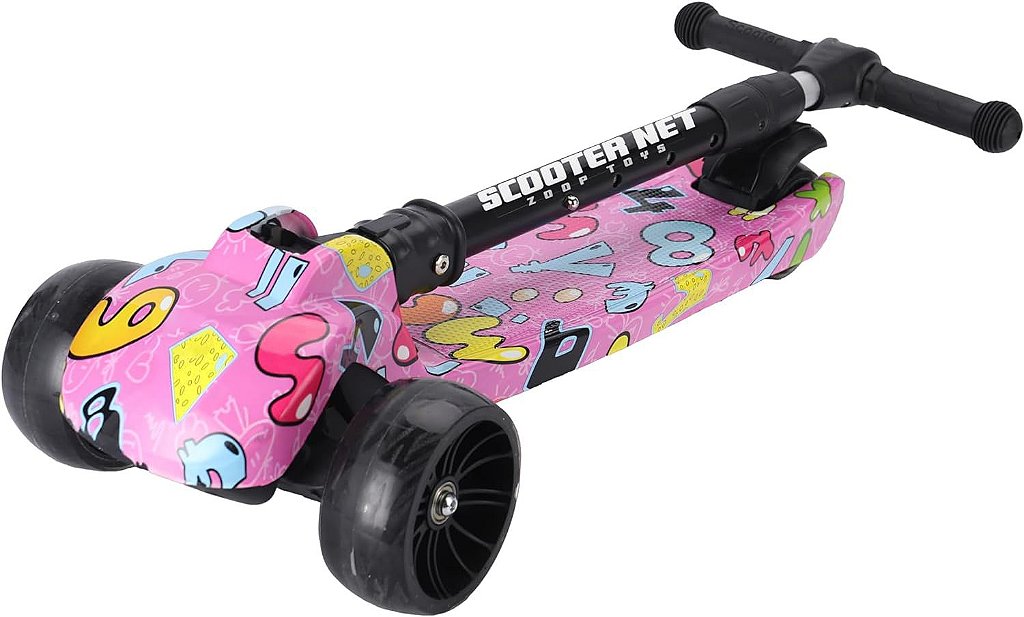 Patinete Dobrável Scooter Net Grafite Menina Zoop ZP01060 - Star